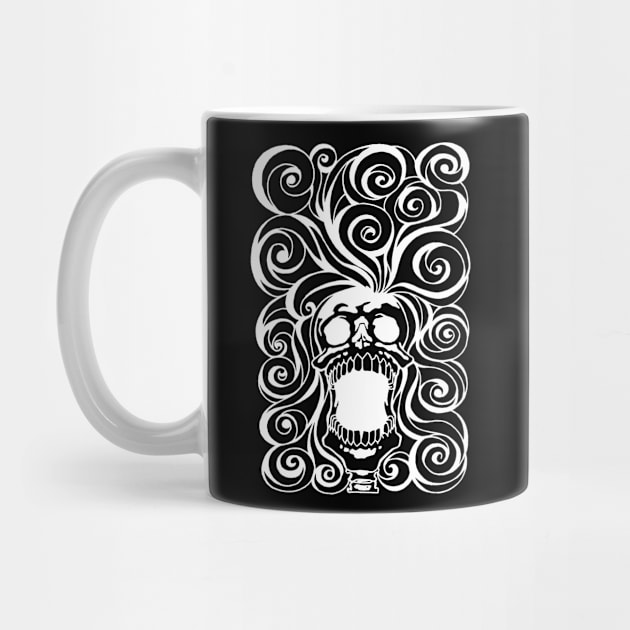 Screeching Skull With Bad Hair Day by ebayson74@gmail.com